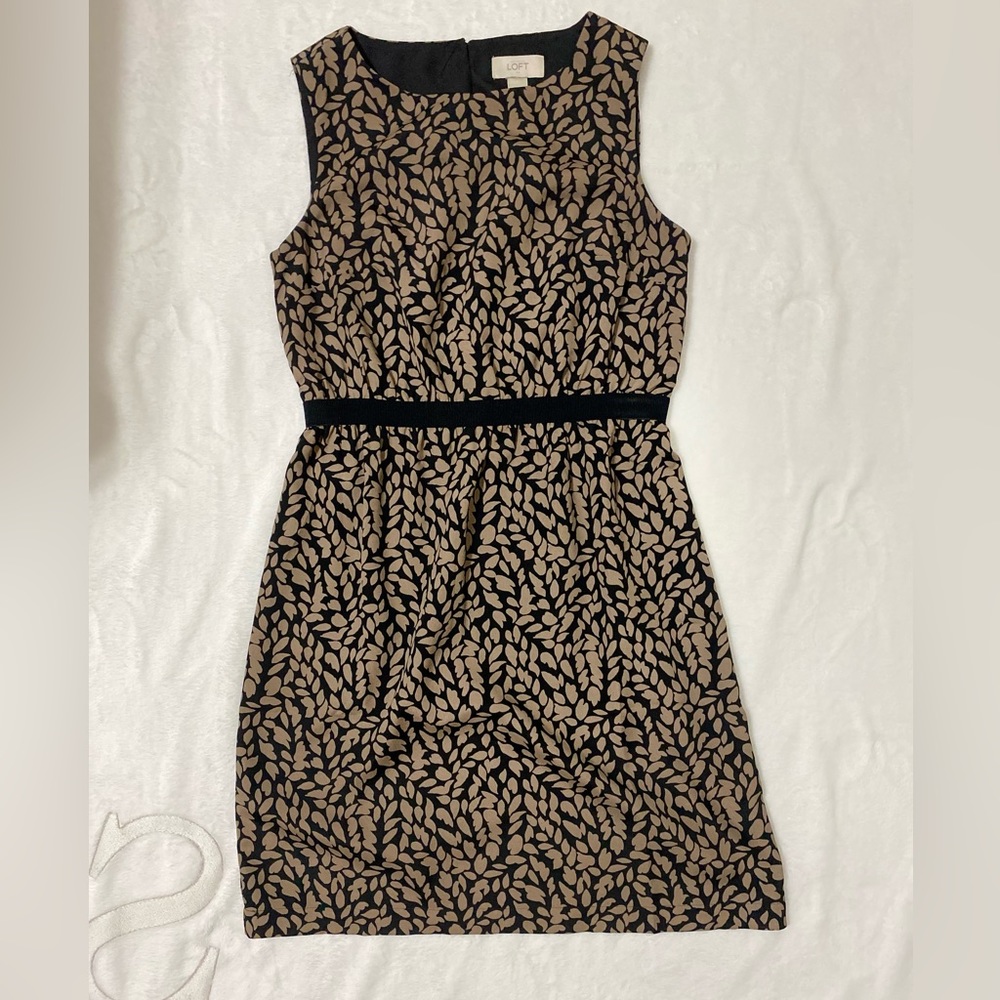 AT Loft sleeveless dress size XS color black/tan